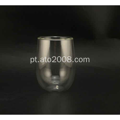 Copo de vidro borosilicato de parede dupla